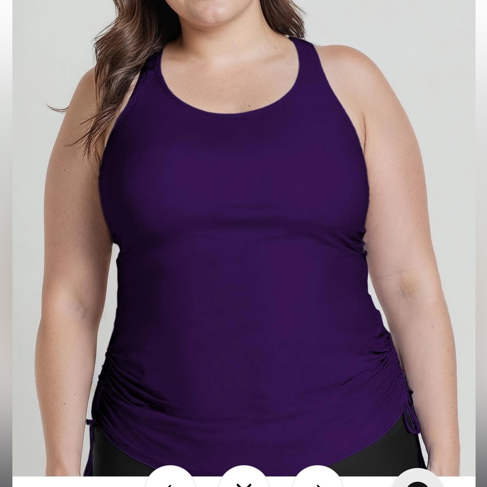 Modli Maya Tankini Swim Top With Built-in Bra in Eggplant Purple New With Tags L